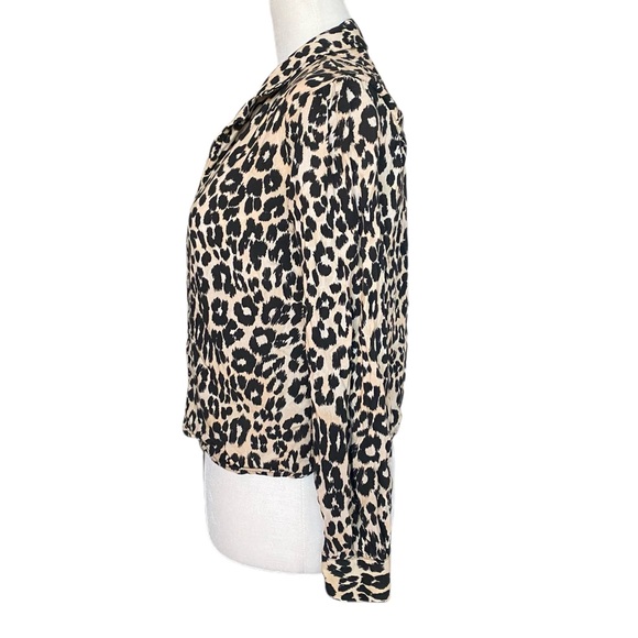Topshop Animal Print Button Down Shirt Size 4 - Picture 3 of 10